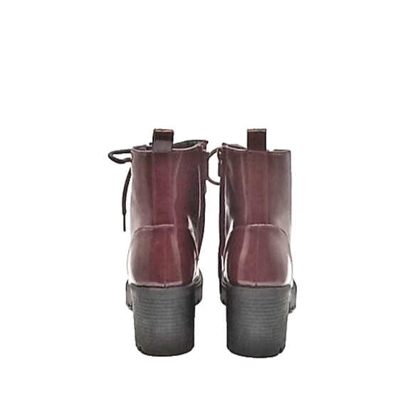 Forever 21 Platform Boots Chunky Heels Oxblood Size 7.5 Zip & Lace Up Punk Retro - Picture 9 of 14